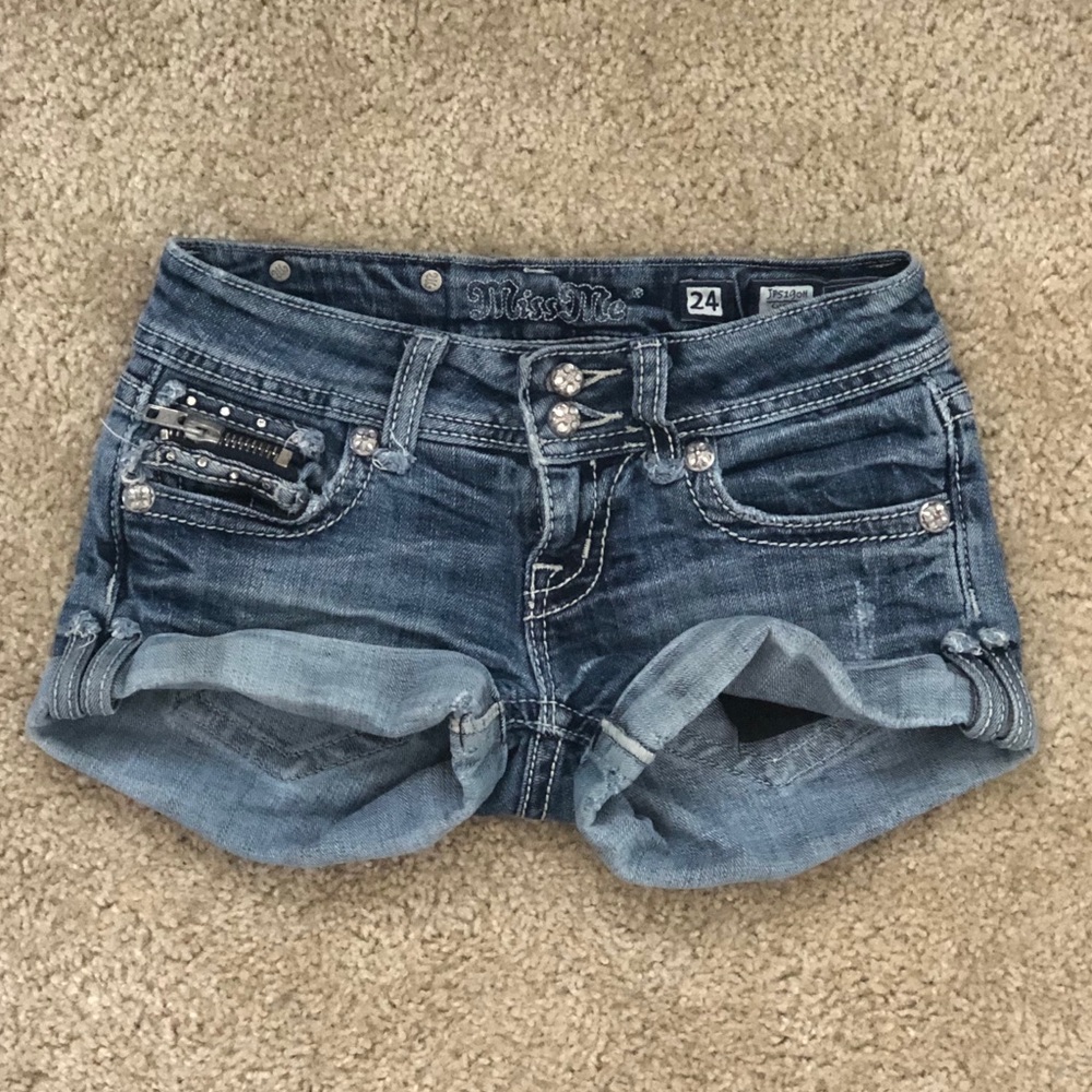 Miss Me Zipper Denim Shorts